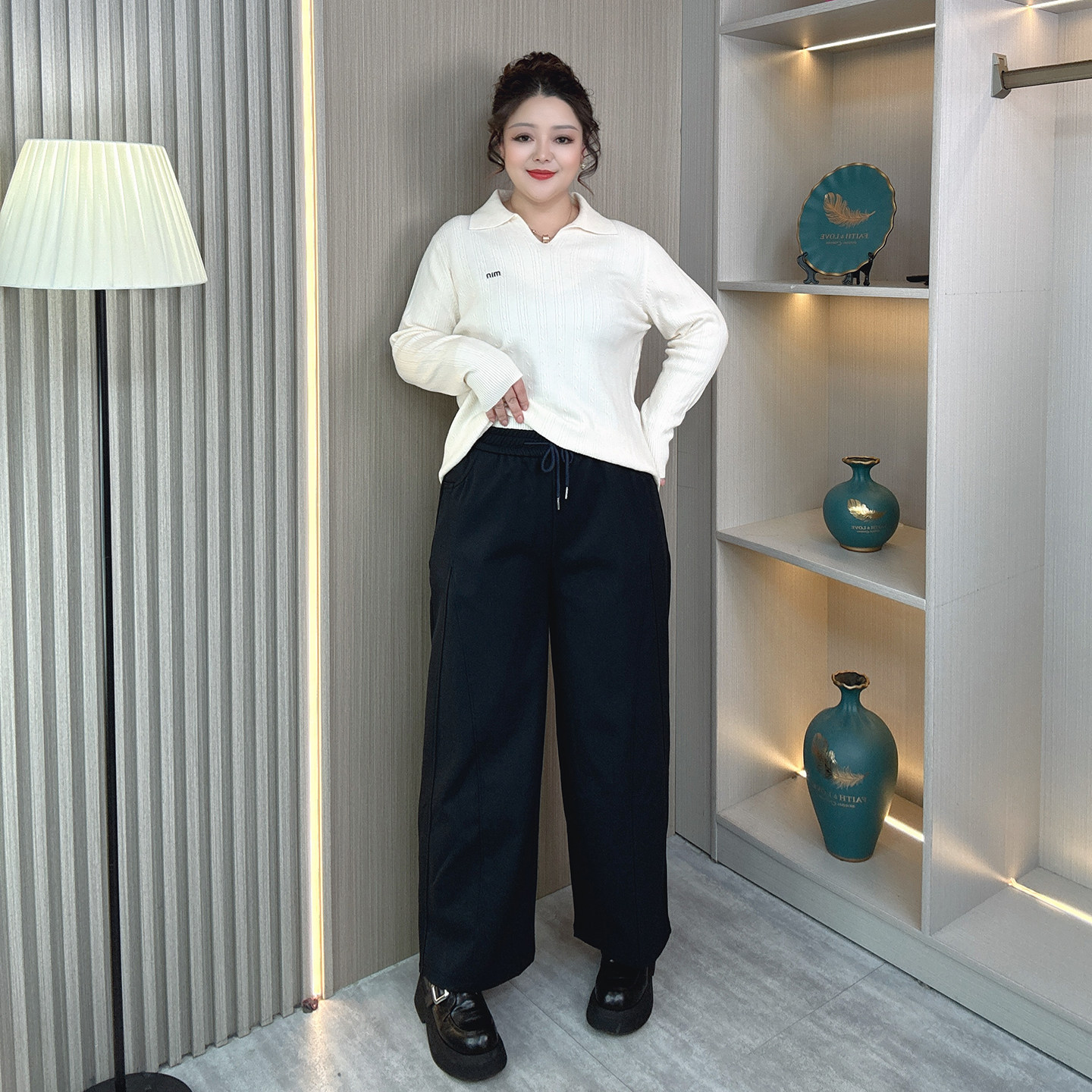 大码胖mm窄版阔腿裤女春秋新款镰刀香蕉裤弯休闲裤直筒垂感九分裤,淘宝优惠券,粉丝福利购,淘宝优惠卷