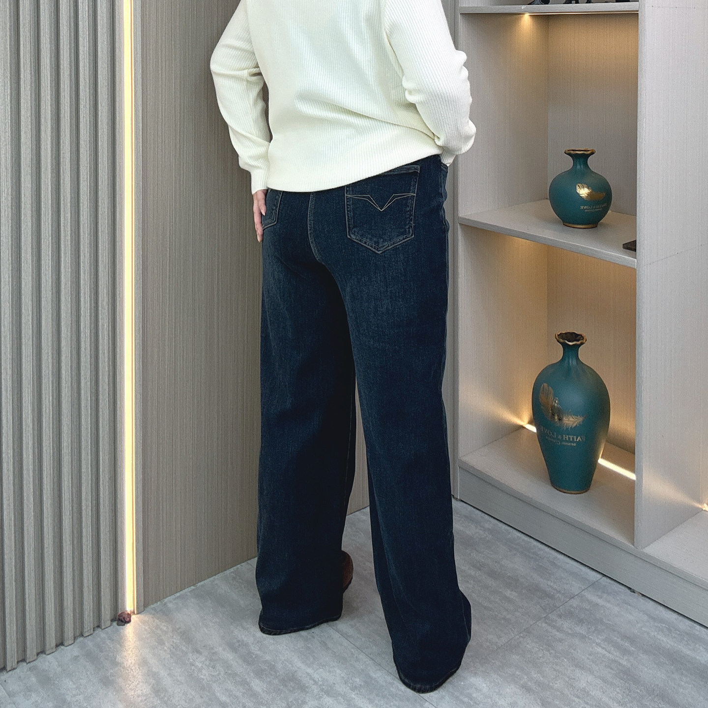 加绒加厚阔腿牛仔裤女2025新款秋冬大码胖mm长裤宽松高端直筒裤子,淘宝优惠券,粉丝福利购,淘宝优惠卷