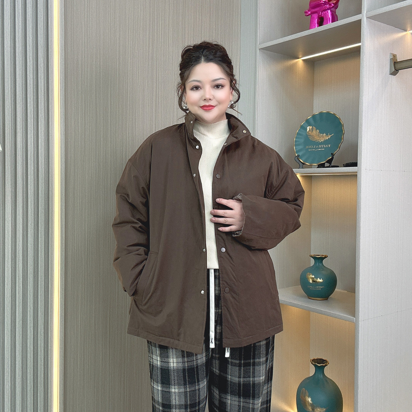 大码棉服女秋冬2025新款胖mm韩版宽松显瘦休闲中长款保暖夹棉外套,淘宝优惠券,粉丝福利购,淘宝优惠卷