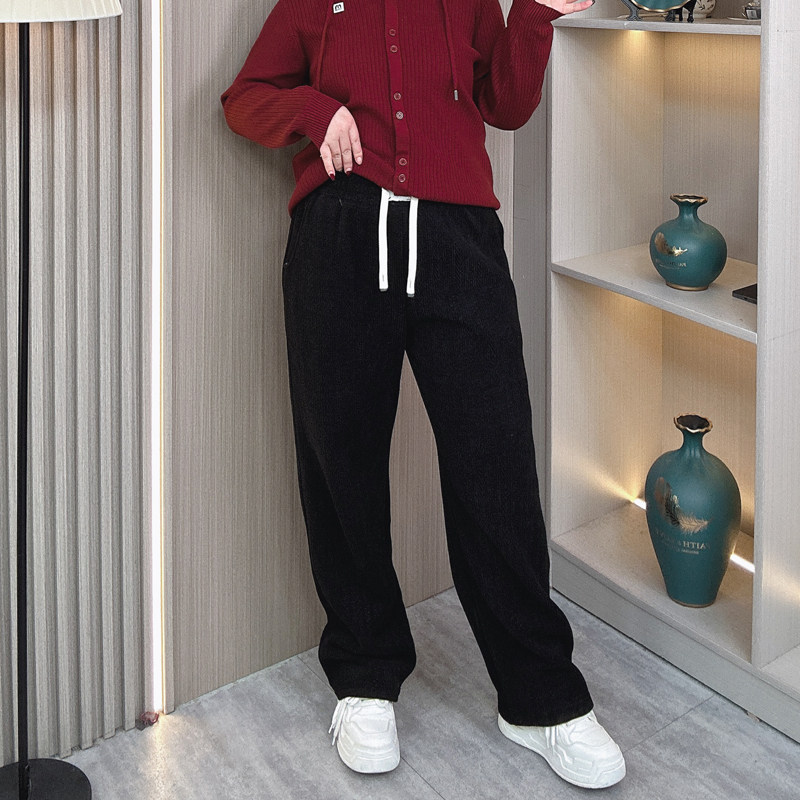 加绒窄版阔腿裤女2025秋冬新款大码胖mm垂感显瘦高腰休闲直筒裤子,淘宝优惠券,粉丝福利购,淘宝优惠卷