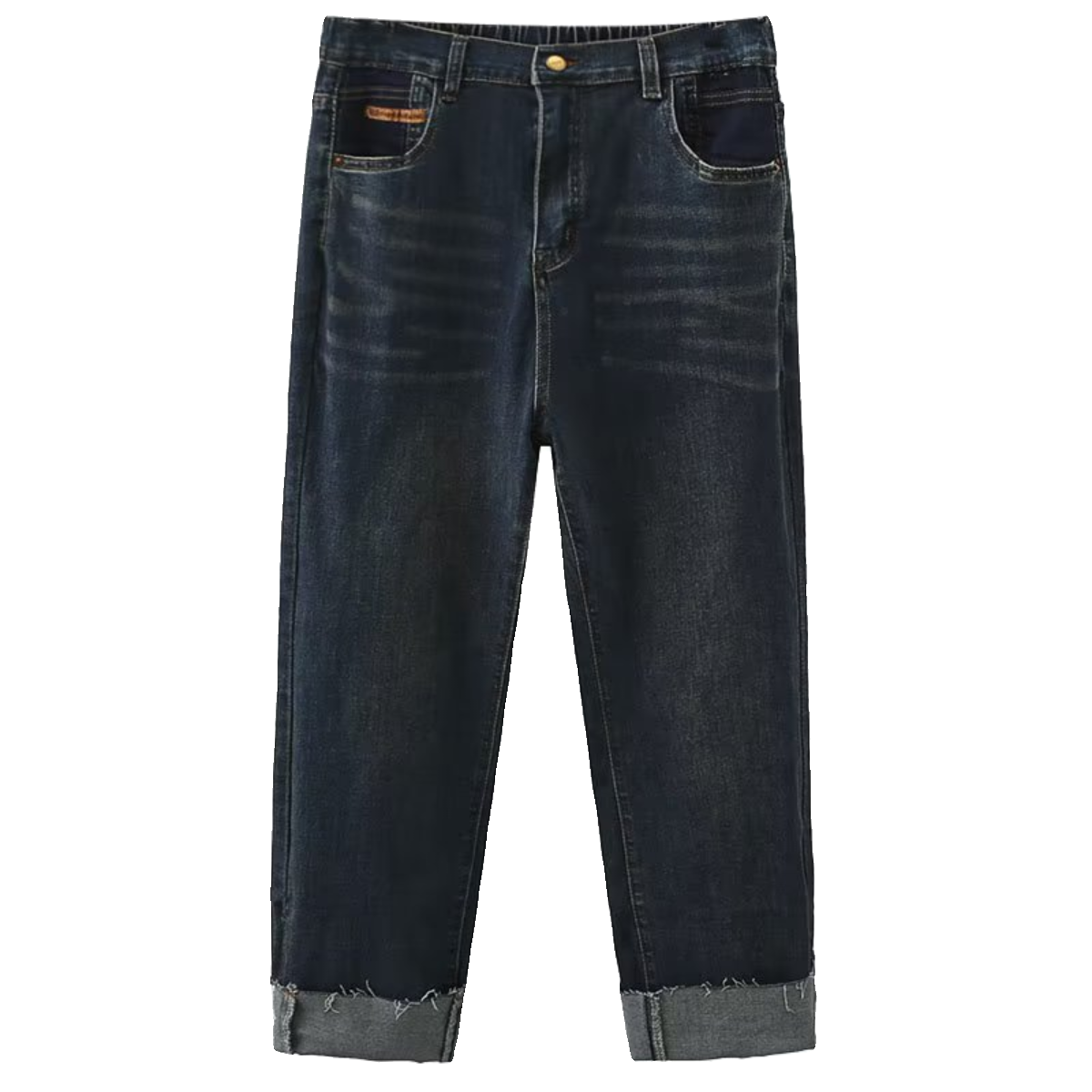 春秋装新款大码卷边直筒牛仔裤女宽松显瘦休闲梨形身材高腰烟管裤,淘宝优惠券,粉丝福利购,淘宝优惠卷