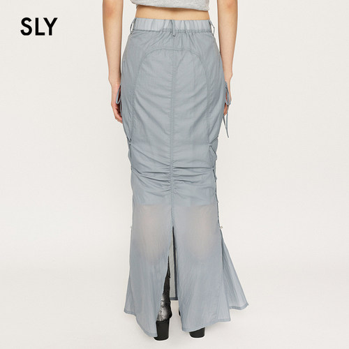 SLY 夏季新品机能嘻哈风绑带鱼尾裙工装半身裙030HSZ31-1691 - 图1