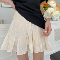 Pregnant woman Summer short dress Fashion outside wearing thin Fluffy Dress Temperament Pleated High Waisted Pants Skirt Woman Summer Halfbody Dress