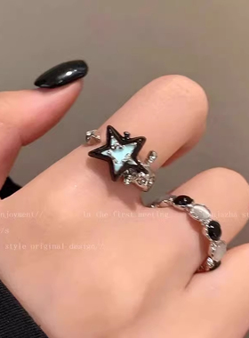 百搭开口戒指合集女小众设计独特漂亮指环韩系ins碎银子素圈戒指