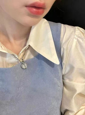 项链锆石甜酷锁骨链女锆石