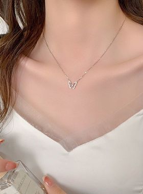 锆石锁骨链女轻奢小众项链