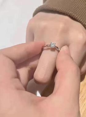 莫比乌斯环闪耀星河对戒男女款一对镶钻戒指女款婚礼道具送女友