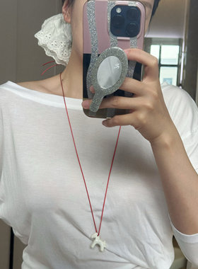 彩色珐琅滴釉立体小马吊坠项链可爱童趣choker可随意打结项链配饰