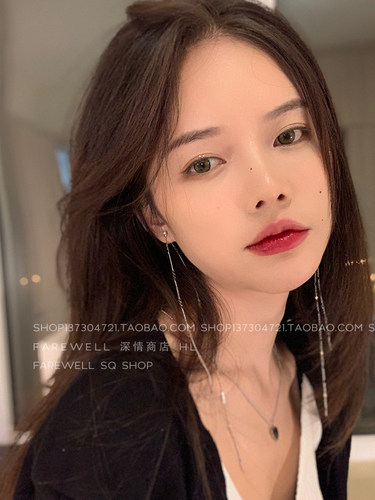 敲美！冷淡风耳饰高级感耳坠女气质长款流苏耳环个性设计感不对称 - 图0