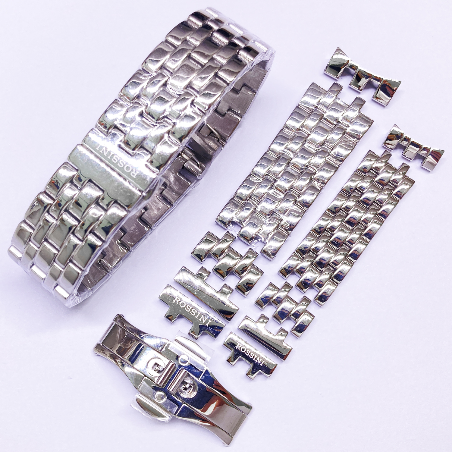 罗西尼原装表带5901钢带6901蝴蝶扣正品5902男女款6902原厂表链 - 图0