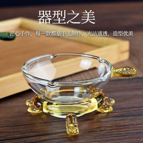 76玻璃茶漏茶滤创意茶叶过滤网泡茶器茶隔漏斗茶具配件滤茶器 - 图0