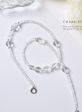 天然白水晶项链百搭锁骨链女