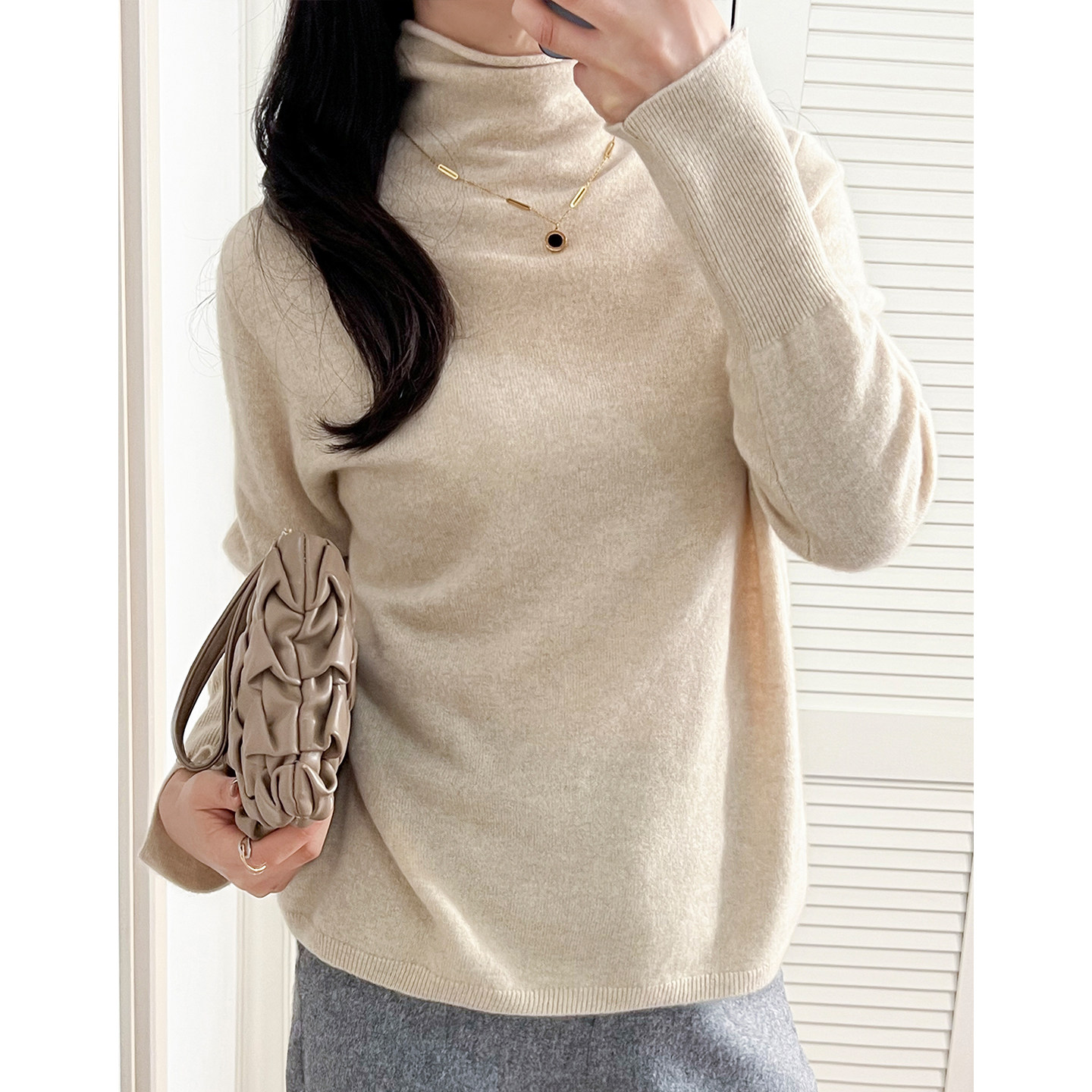 YouYoung悠扬|阿拉善绒四穿羊绒衫 老钱风新设计纽扣立领polo开衫,淘宝优惠券,粉丝福利购,淘宝优惠卷