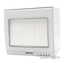 Outdoor Ming dress waterproof three double control switch triple transparent button switch anti-dust splash box bathroom garden