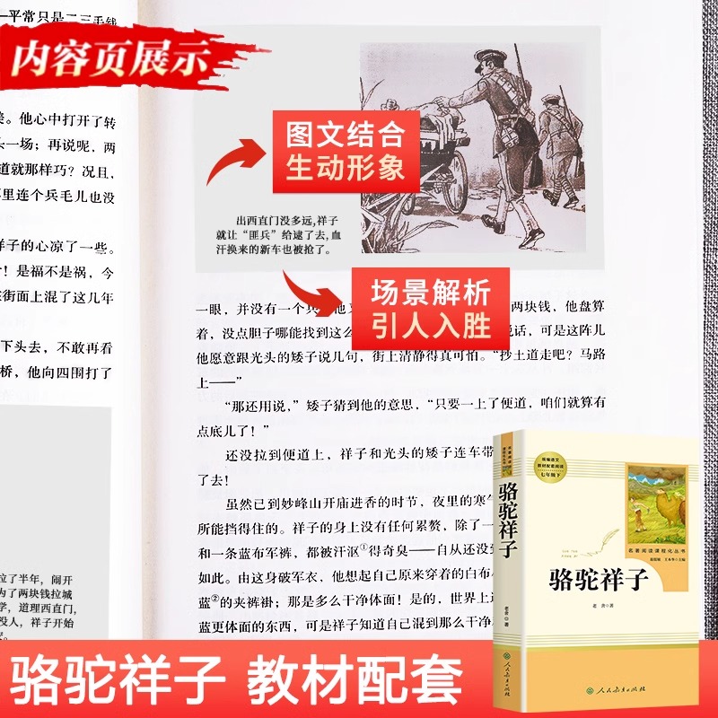 七年级下册名著骆驼祥子和海底两万里正版原著人民教育出版社红岩创业史哈利波特基地初中文学初一必看课外阅读书籍推荐完整人教版 - 图2