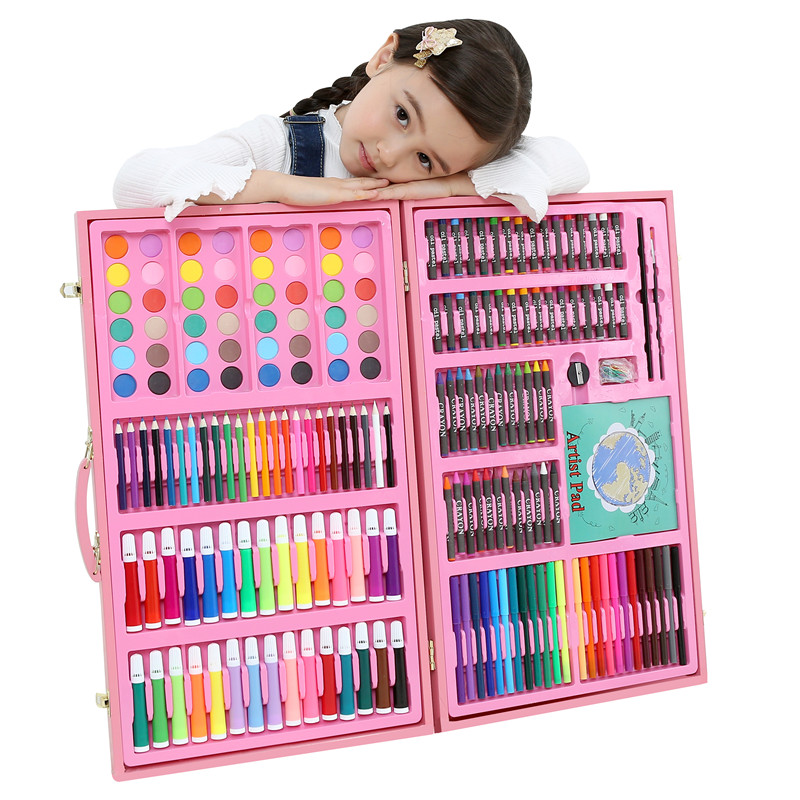 儿童礼物绘画套装画笔水彩笔蜡笔文具女孩礼盒
