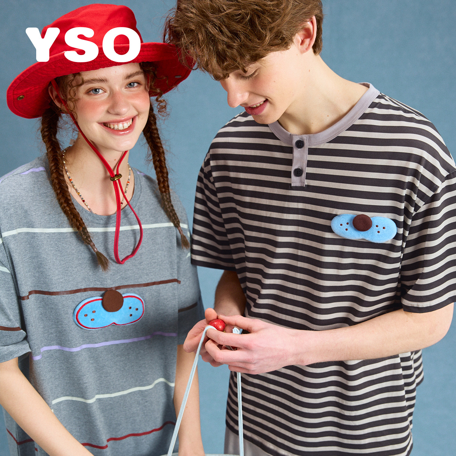 yso【酷猫系列】情侣睡衣春夏款短袖短裤男女款可外穿家居服套装B,淘宝优惠券,粉丝福利购,淘宝优惠卷