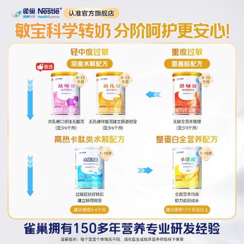 Nestlé aiershu Специальное медицинское использование белка детского молока глубокое гидролиз Формула 400G*4 банки без латекса