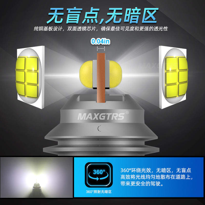 刹车灯超高亮汽车LED灯泡12V24V芯片透镜7443 1157高低脚双丝改装 - 图1