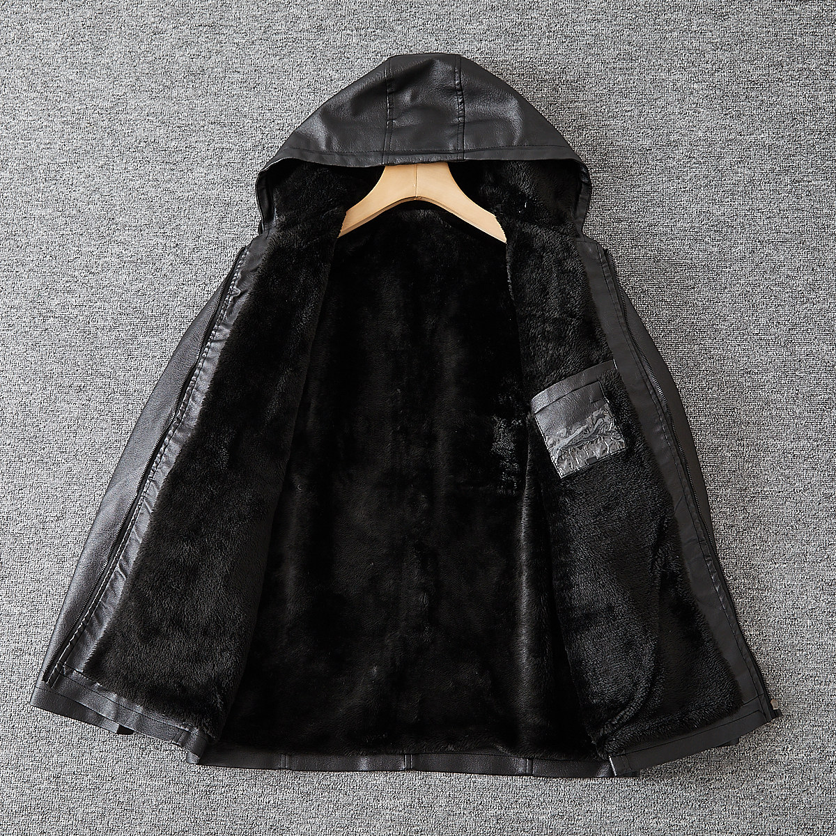 捡漏福利！内里加绒加厚！外贸尾货男士秋冬休闲连帽皮衣夹克外套,淘宝优惠券,粉丝福利购,淘宝优惠卷