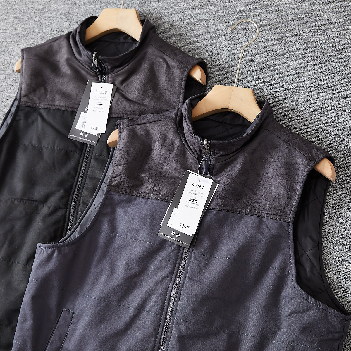 内里夹棉！麂皮绒拼接！外贸男士立领休闲百搭保暖马甲背心外套冬,淘宝优惠券,粉丝福利购,淘宝优惠卷