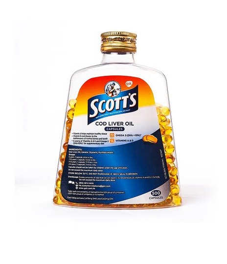 香港直邮美国Scott司各脱鳘鱼肝油胶囊500粒成人儿童 維他命A和D