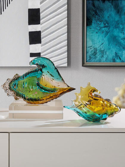 Accessible Luxury Glass Conch Handicraft Model Room Living Room Entrance and Wine Cabinet Office Glass Domestic Ornaments