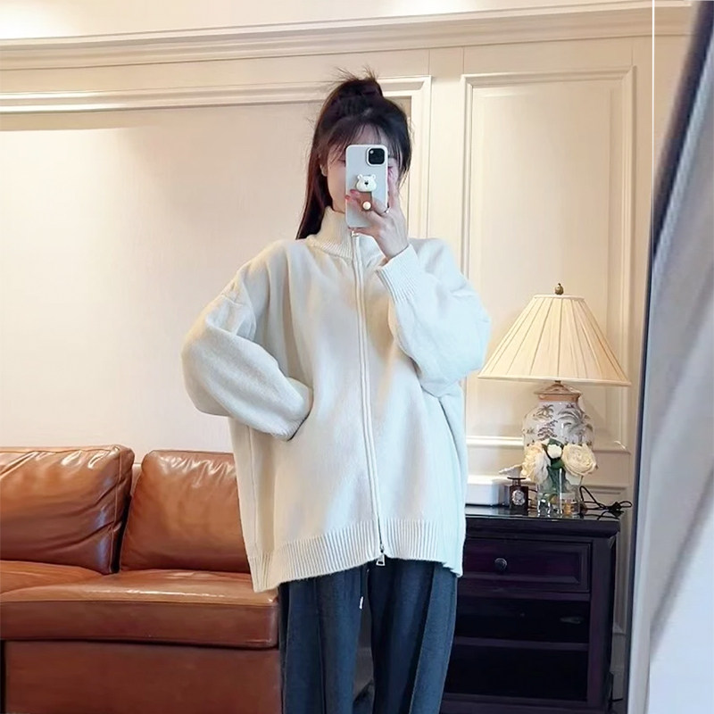 孕妇秋冬宽松遮肉显瘦慵懒风毛衣开衫学院休闲拉链针织外套上衣,淘宝优惠券,粉丝福利购,淘宝优惠卷