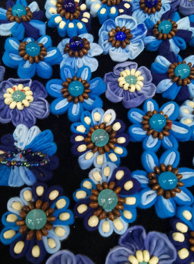 民族风扎染蓝染布艺戒指