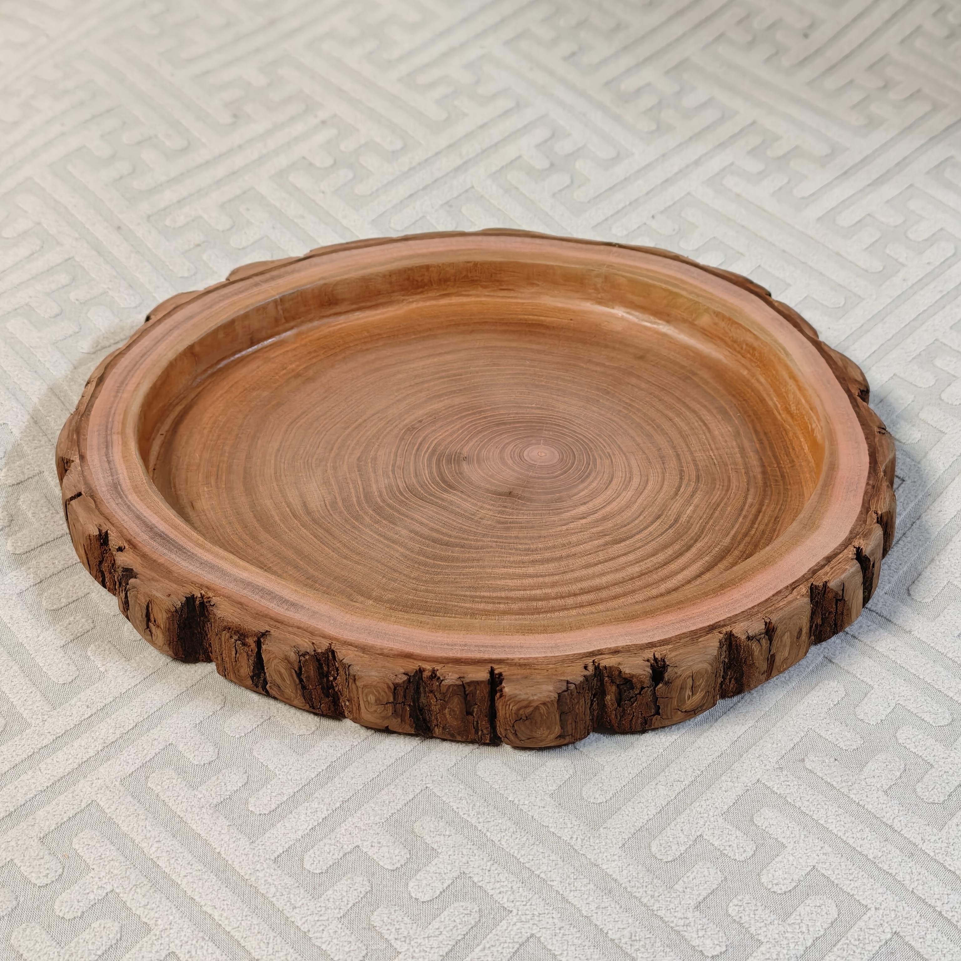 侘寂风原木果盘实木拖盘木质圆形茶盘木头碟子坚果盆小零食点心盘,淘宝优惠券,粉丝福利购,淘宝优惠卷