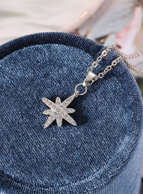 闪钻星芒项链女ins潮小众设计感