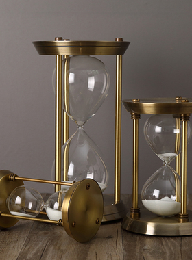 创意金属沙漏客厅装饰摆件生日礼物15/30/60分钟时间沙漏计时器