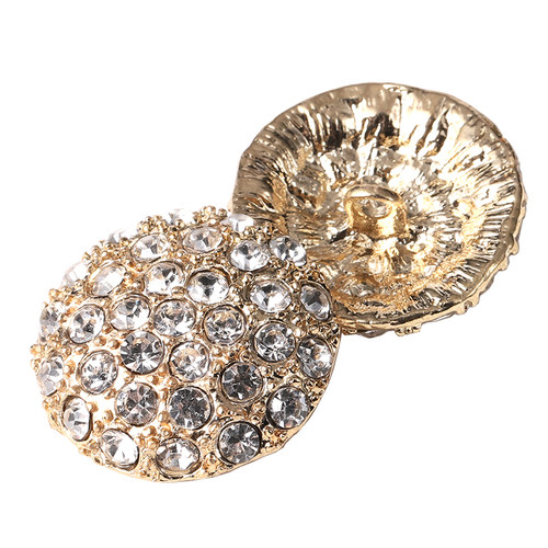 高档水钻镶钻皮草貂皮大衣纽扣百搭金属女上衣毛衣风衣外套大扣子 - 图3