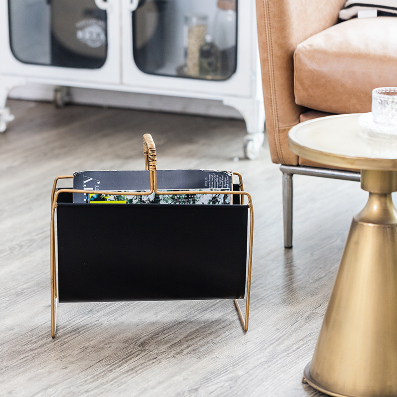 美式复古金属铁艺杂志架书报架中古风格创意提手小书架报纸架,淘宝优惠券,粉丝福利购,淘宝优惠卷