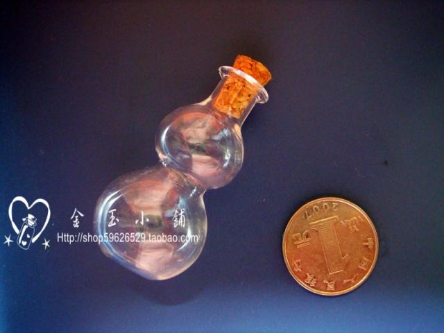 小葫芦瓶手工吹制瓶子透明小号木塞玻璃瓶创意礼品许愿瓶迷你挂件 - 图2