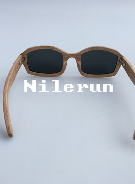 墨镜个性风方形实木框架太阳镜