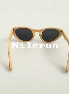 墨镜时尚风粉红色竹制全框太阳镜