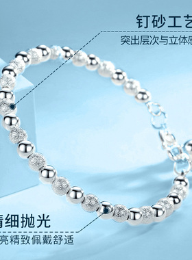 winy银手链女生新款转运银珠手链