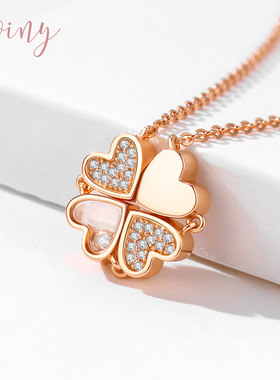 镶锆石银项链Winy吊坠女