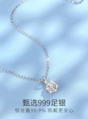 Winy999足银项链高级感锁骨链轻奢高档闪耀锆石闺蜜高档生日礼物