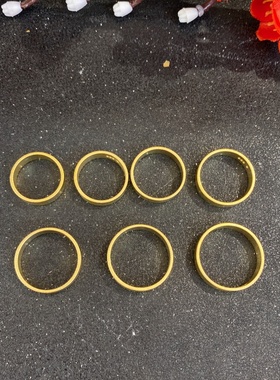 男沙金铜简约亚光戒指过水不掉色