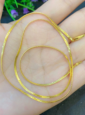 沙金不掉色女项链金素链锁骨链潮