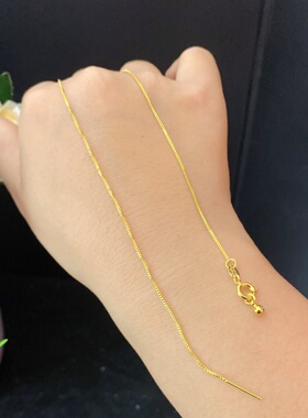 细O铜盒子女精细锁骨链久不掉色