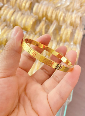 甜美女黄铜沙金不掉色手镯INS风