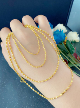 黄铜镀金水波女久不掉色锁骨项链