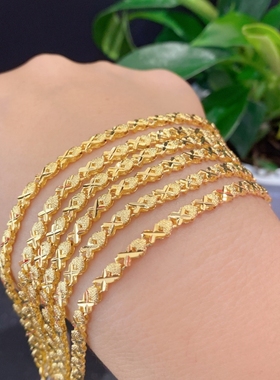 女黄铜黄铜镀金时尚久不掉色手链