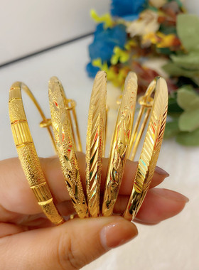 简约女合金铜厚金保色手镯真空