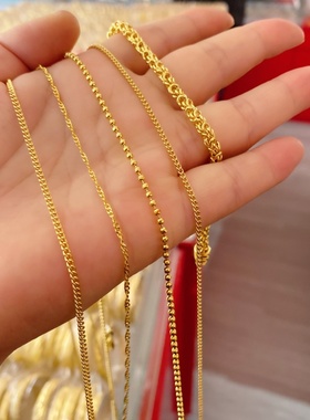 铜镀金古巴男女通用可过水项链长