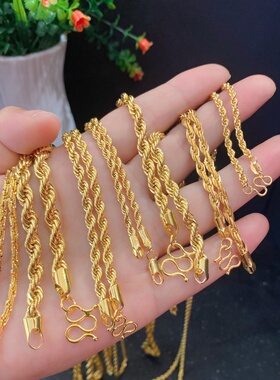 铜合金麻绳男女通用不易掉色素链