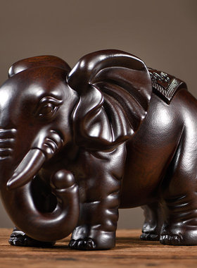 电视柜摆件一对黑檀木大象